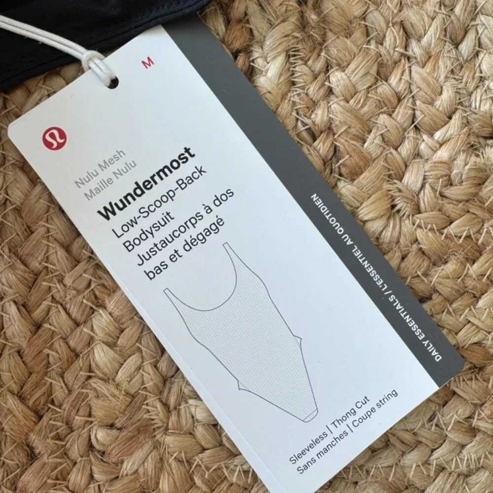 Lululemon Wundermost Nulu Mesh Bodysuit Black Size M New With Tags - Picture 11 of 15